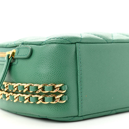 Caviar Quilted Mini CC You Camera Case Dark Green