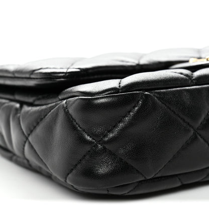 Lambskin Quilted Small Funky Town Flap Black
