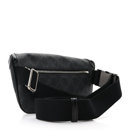 GG Supreme Monogram Textured Calfskin Retro Interlocking G Belt Bag Black