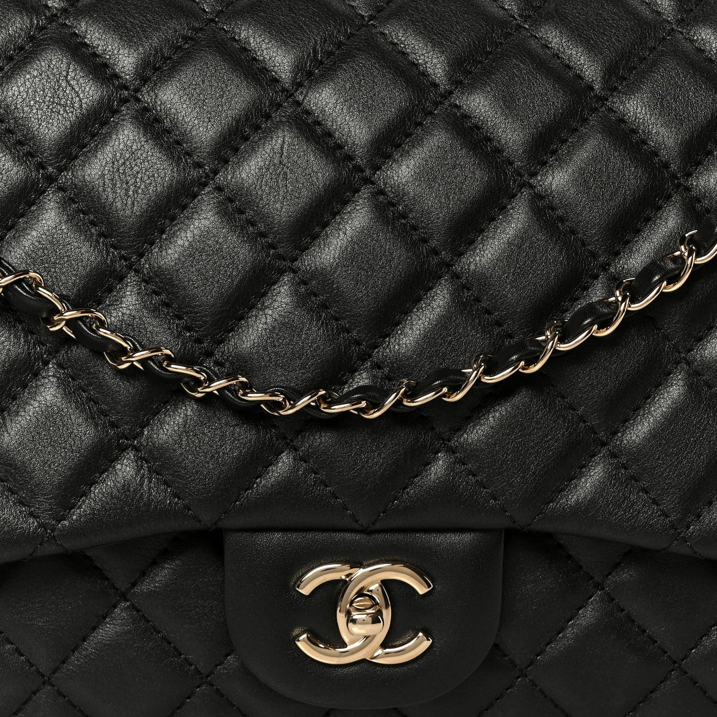 Calfskin Quilted Small XXL Travel Flap Bag Black