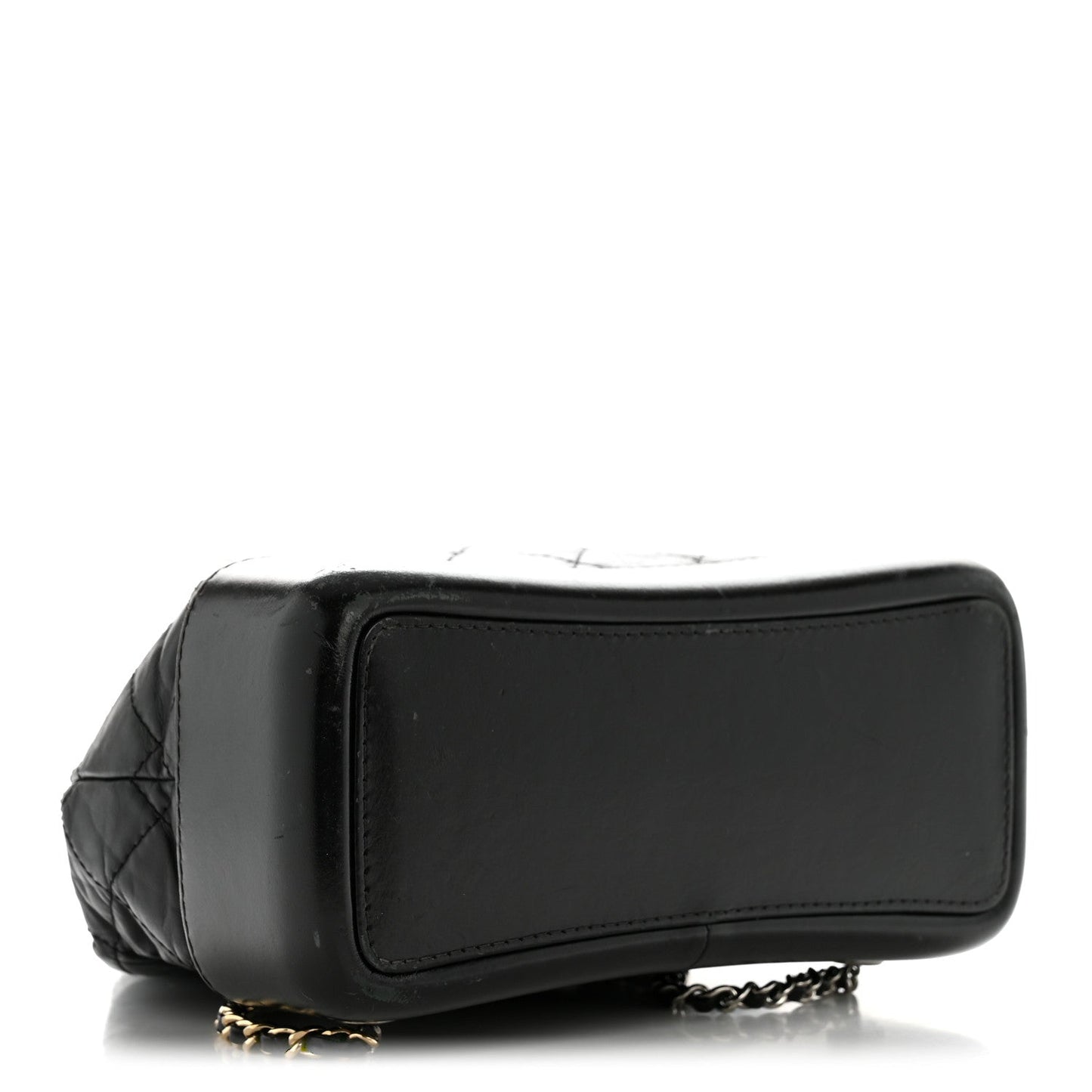 Aged Calfskin Quilted Small Gabrielle Backpack Black