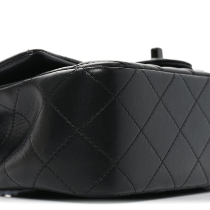 Lambskin Quilted Mini Top Handle Rectangular Flap So Black