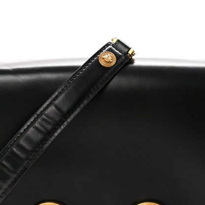 Calfskin Medallion Tribute Shoulder Bag  Black