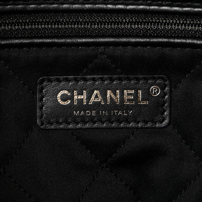 Shiny Calfskin Quilted Small Chanel 22 Black