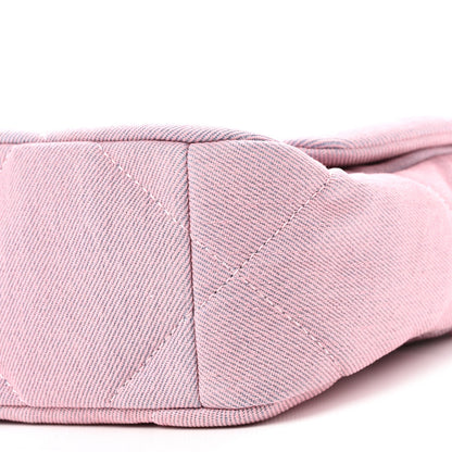 Denim Quilted Medium Chanel 19 Flap Blue Pink