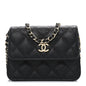 Caviar Quilted Mini Ribbon Wallet On Chain WOC Black