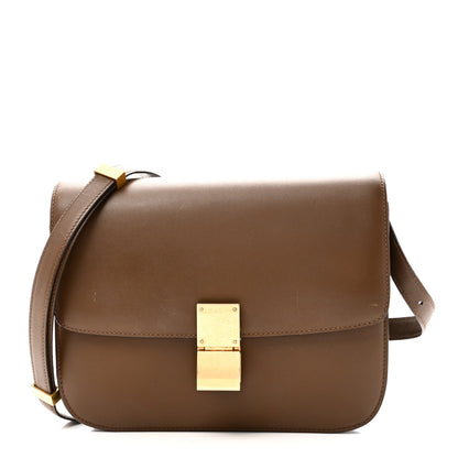 Box Calfskin Medium Classic Box Flap Bag Camel