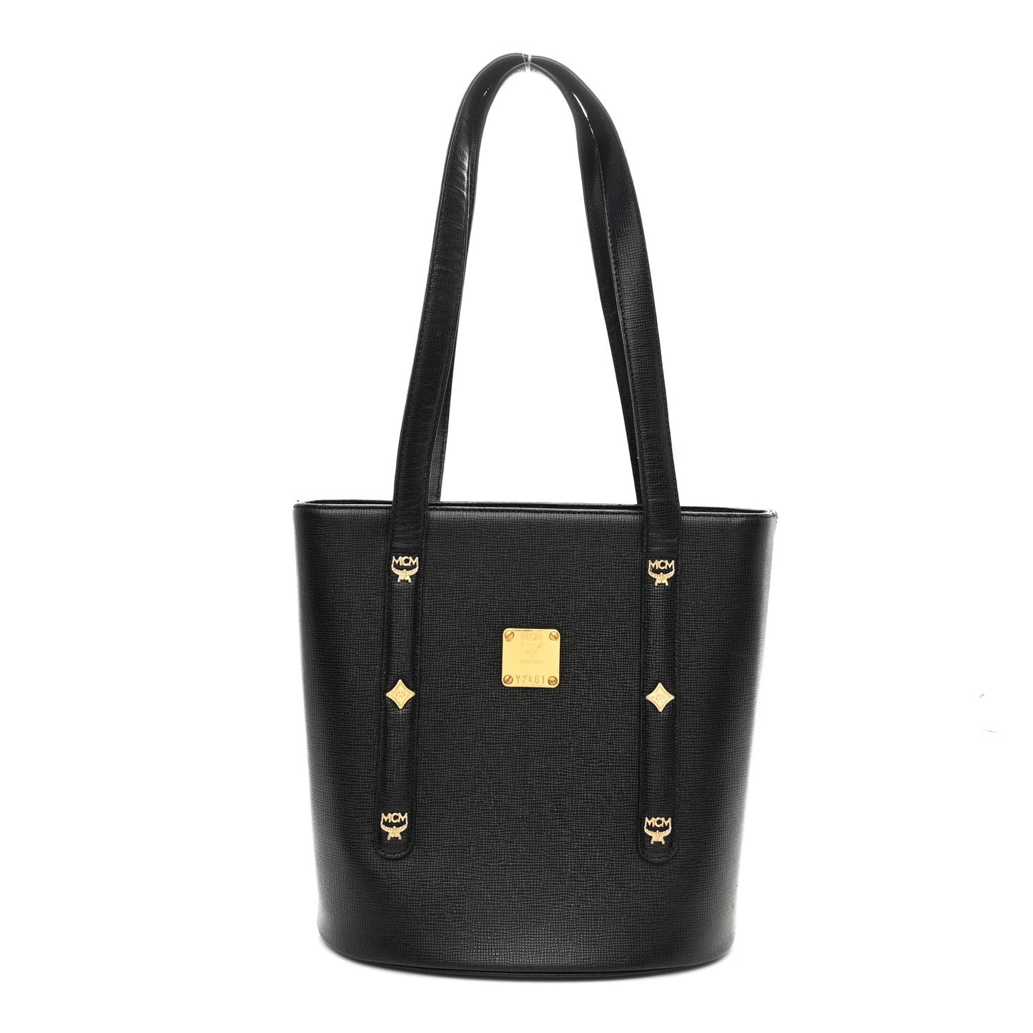 Saffiano Studded Mini Tote Bag Black
