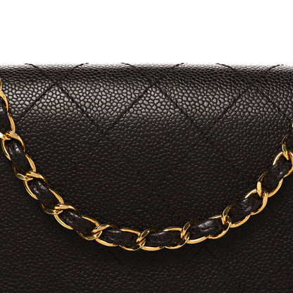 Caviar Stitch Jumbo Single Flap Brown
