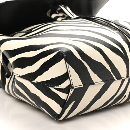 Saffiano Zebra Print Mini Lady Bag Black White