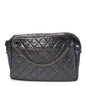 Metallic Aged Calfskin Quilted Large Reissue Camera Case Silver