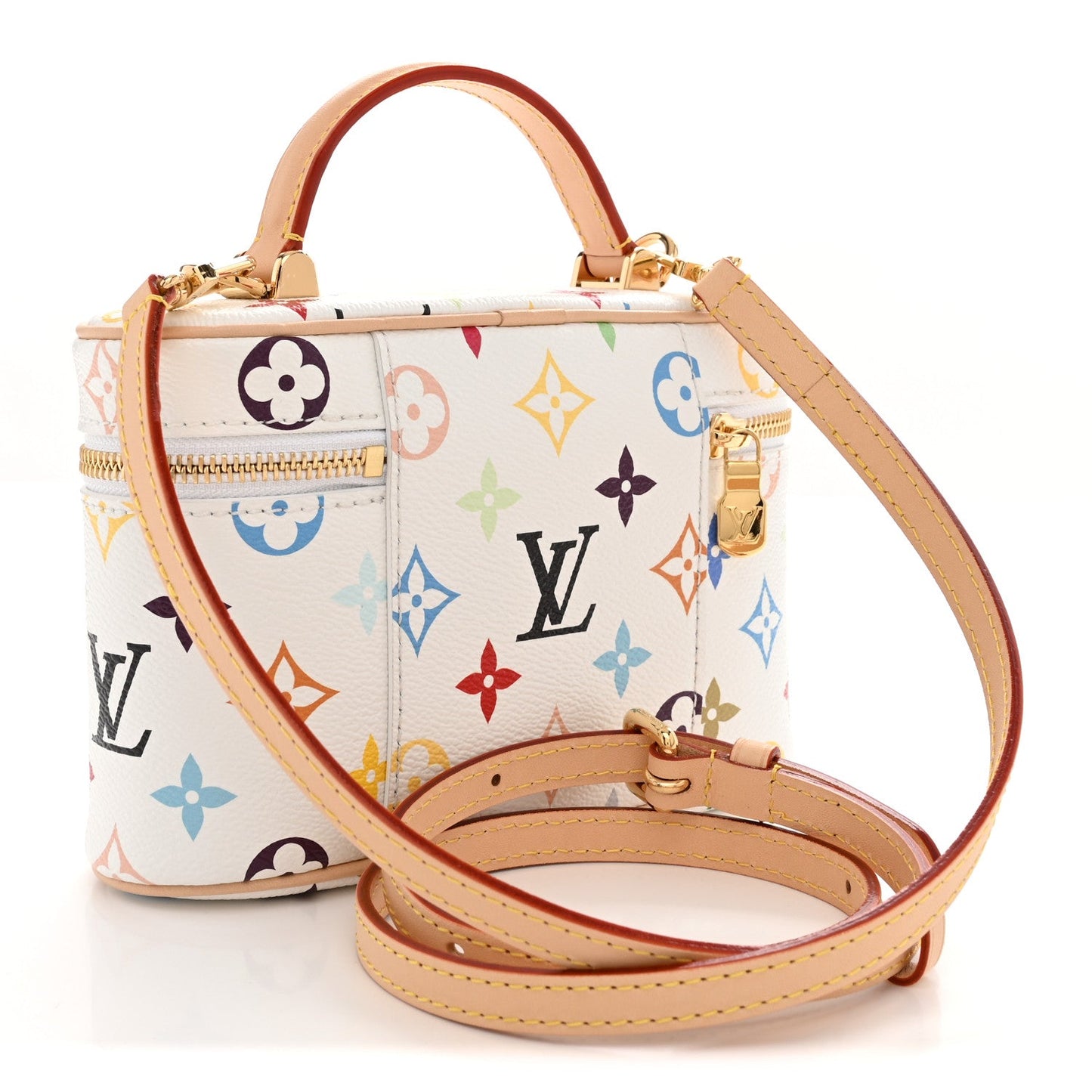 LV x TM Monogram Multicolor Vanity Chain Pouch White