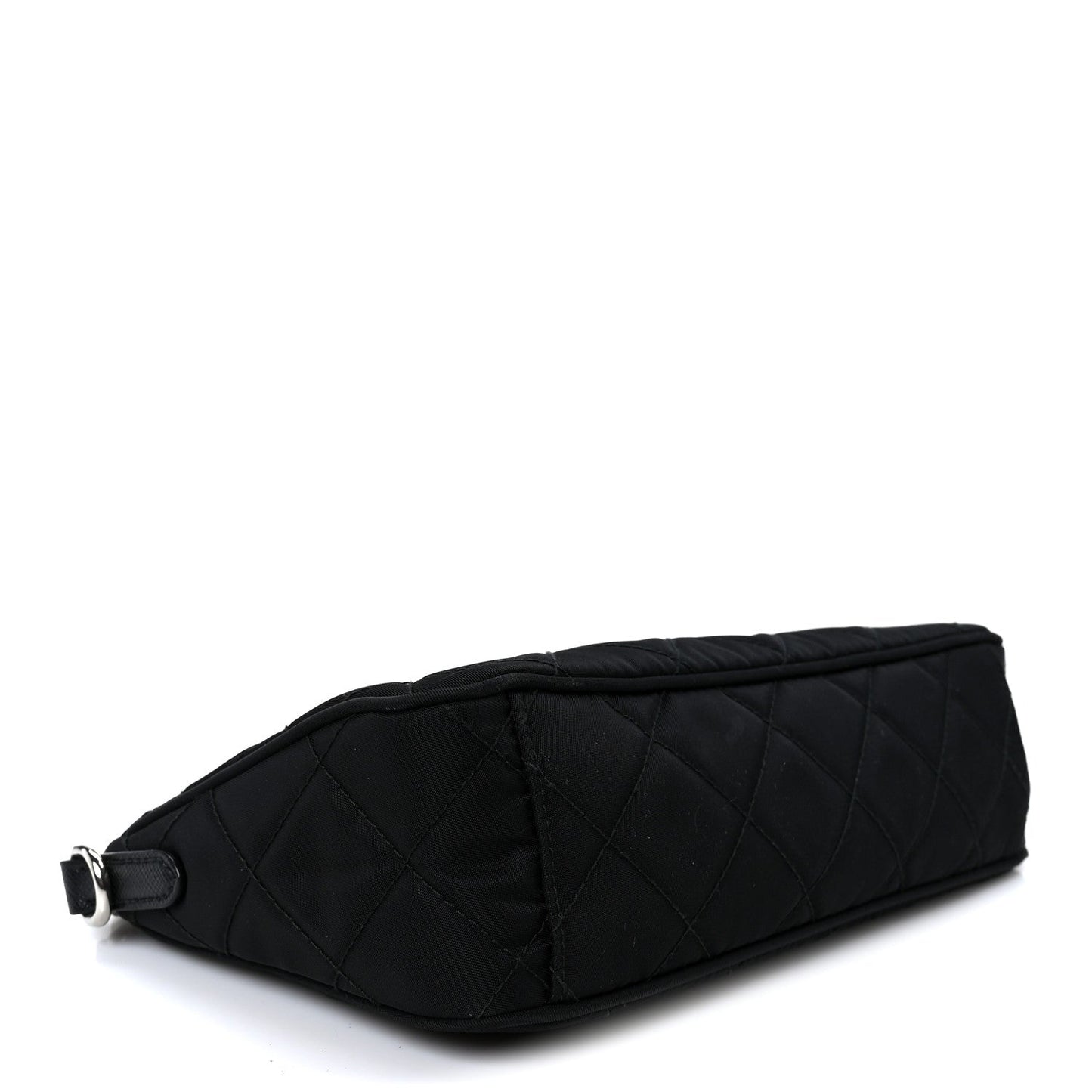 Nylon Tessuto Impuntu Quilted Crossbody Bag Black