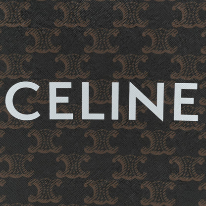 Triomphe Canvas Calfskin Mini Vertical Cabas Tan