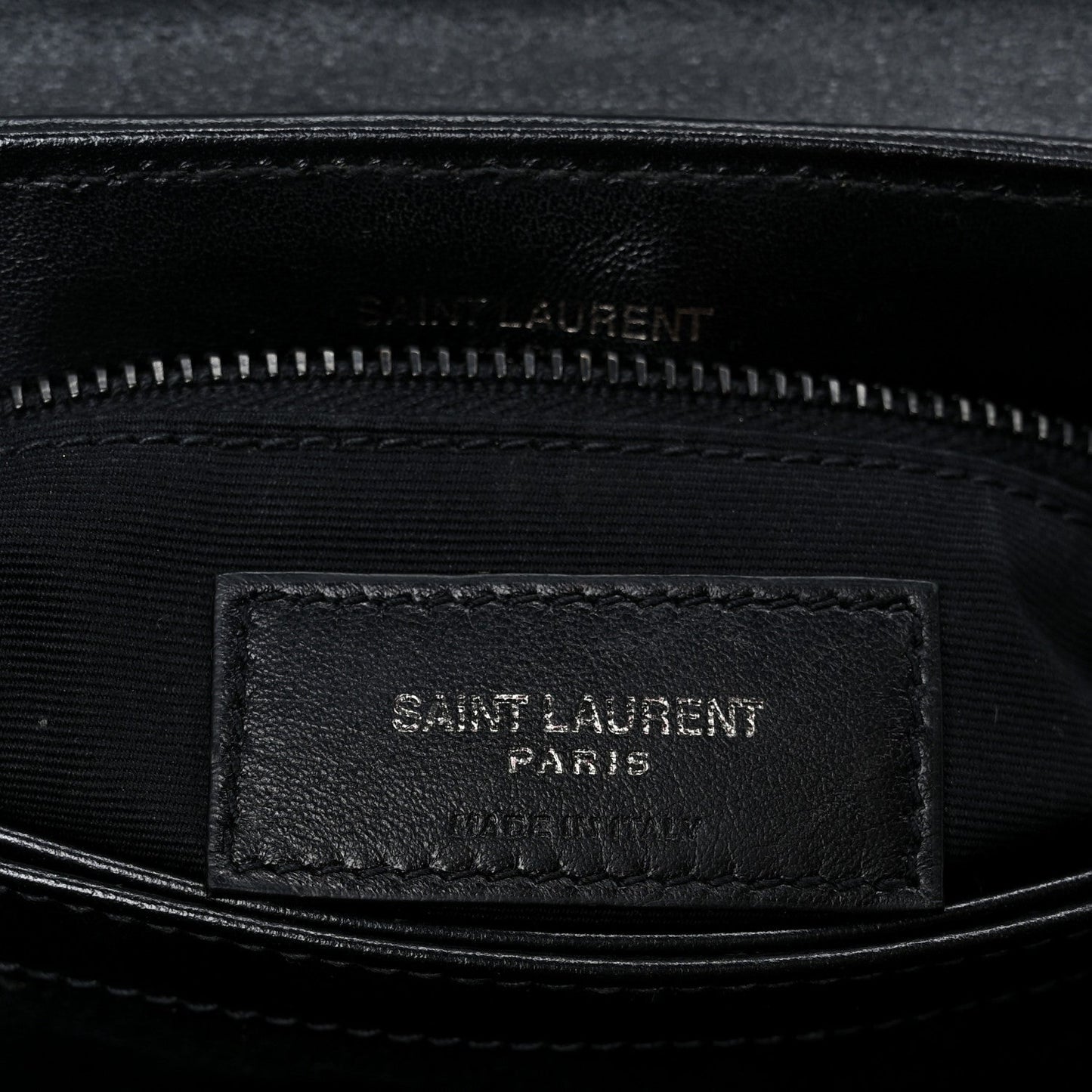 Calfskin Y Quilted Monogram Monochrome Toy Loulou Crossbody Bag Black