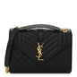 Grain De Poudre Textured Mixed Matelasse Triquilt Medium Monogram Satchel Black