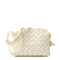 Patent Nappa Intrecciato Mini Loop Camera Bag White