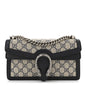 GG Supreme Monogram Textured Dollar Calfskin Small Rectangular Dionysus Shoulder Bag Beige Blue