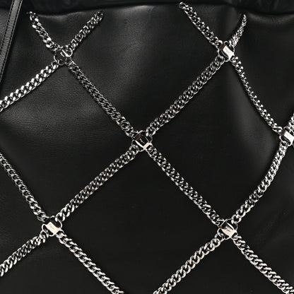 Nappa Chain Drawstring Shoulder Bag Black