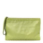 Vitello Large Rockstud Zip Wristlet Pouch Pop Apple