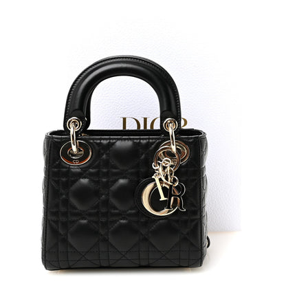 Lambskin Cannage Mini Lady Dior Black