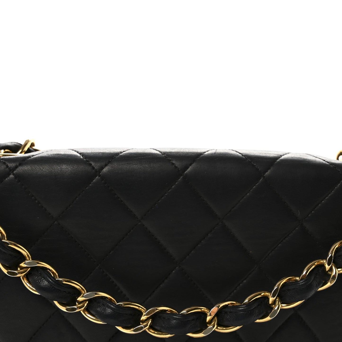 Lambskin Quilted XL Jumbo Single Flap Black