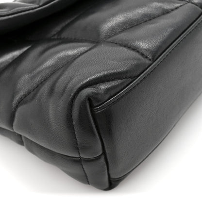 Lambskin Quilted Toy Loulou Puffer Monogram Chain Satchel Black