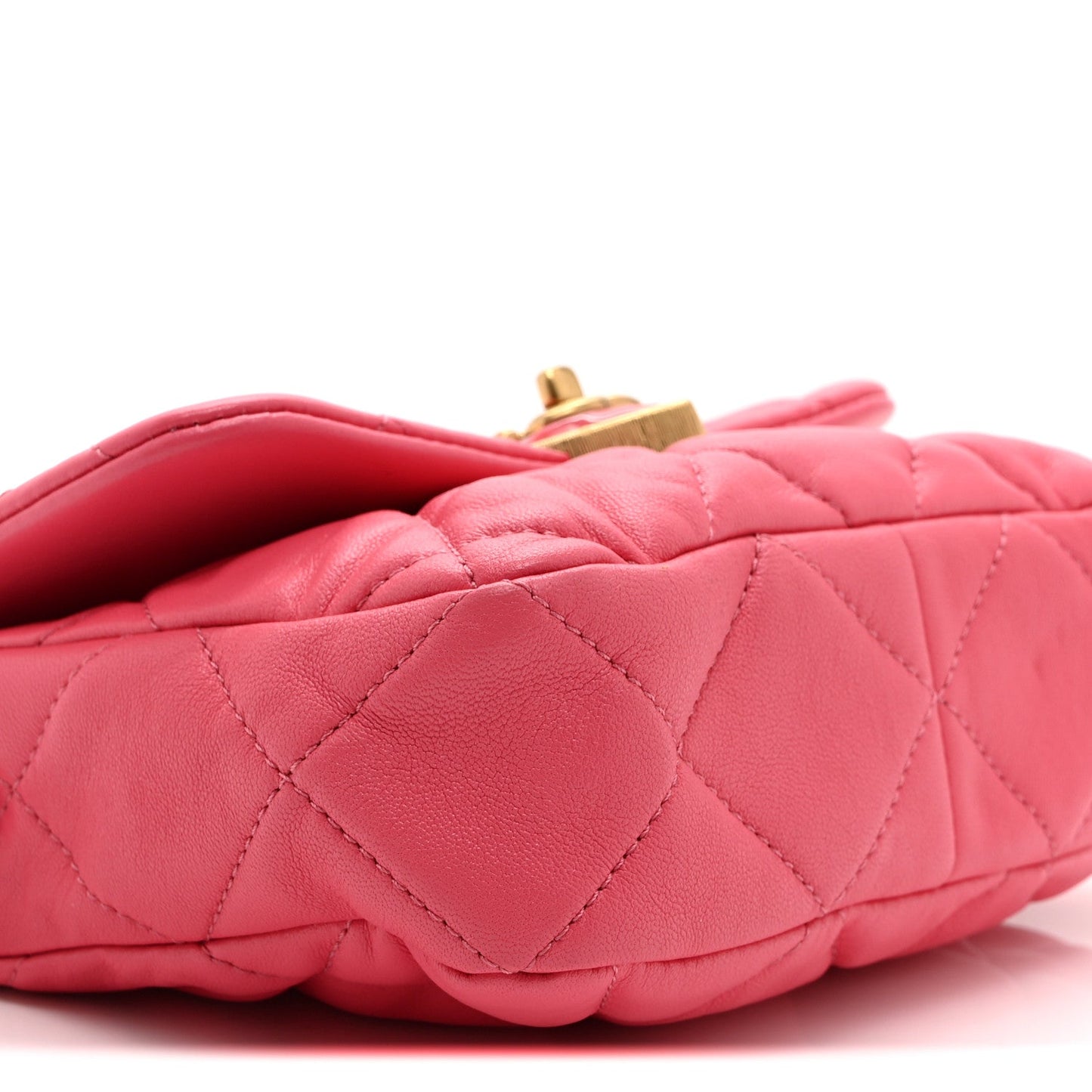 Lambskin Plexiglass Quilted Coco Love Mini Flap Pink
