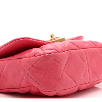 Lambskin Plexiglass Quilted Coco Love Mini Flap Pink