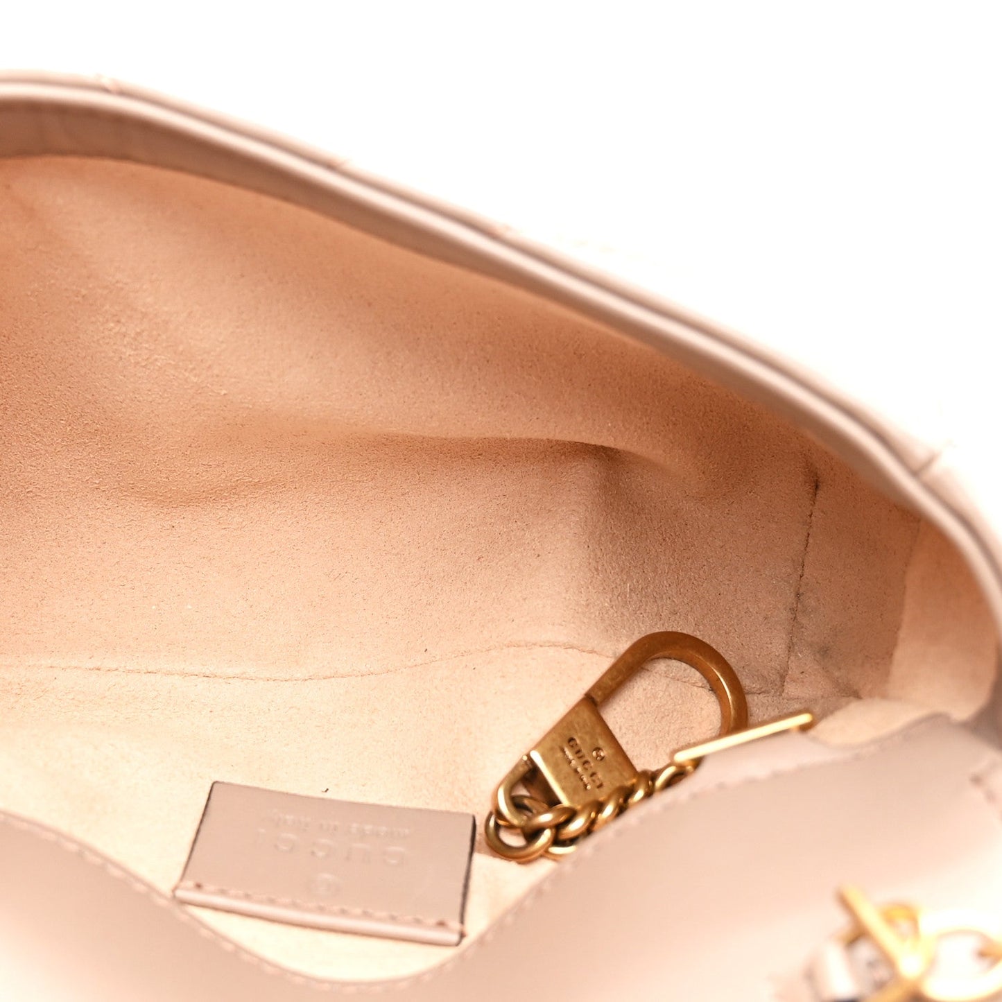 Calfskin Matelasse Super Mini GG Marmont Shoulder Bag Porcelain Rose