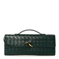 Nappa Intrecciato Long Andiamo Top Handle Clutch Emerald Green