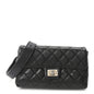 Glazed Calfskin Quilted 2.55 Reissue Flap Belt Bag Clutch 85 34 Black