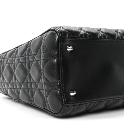 Lambskin Cannage Medium Lady Dior Black