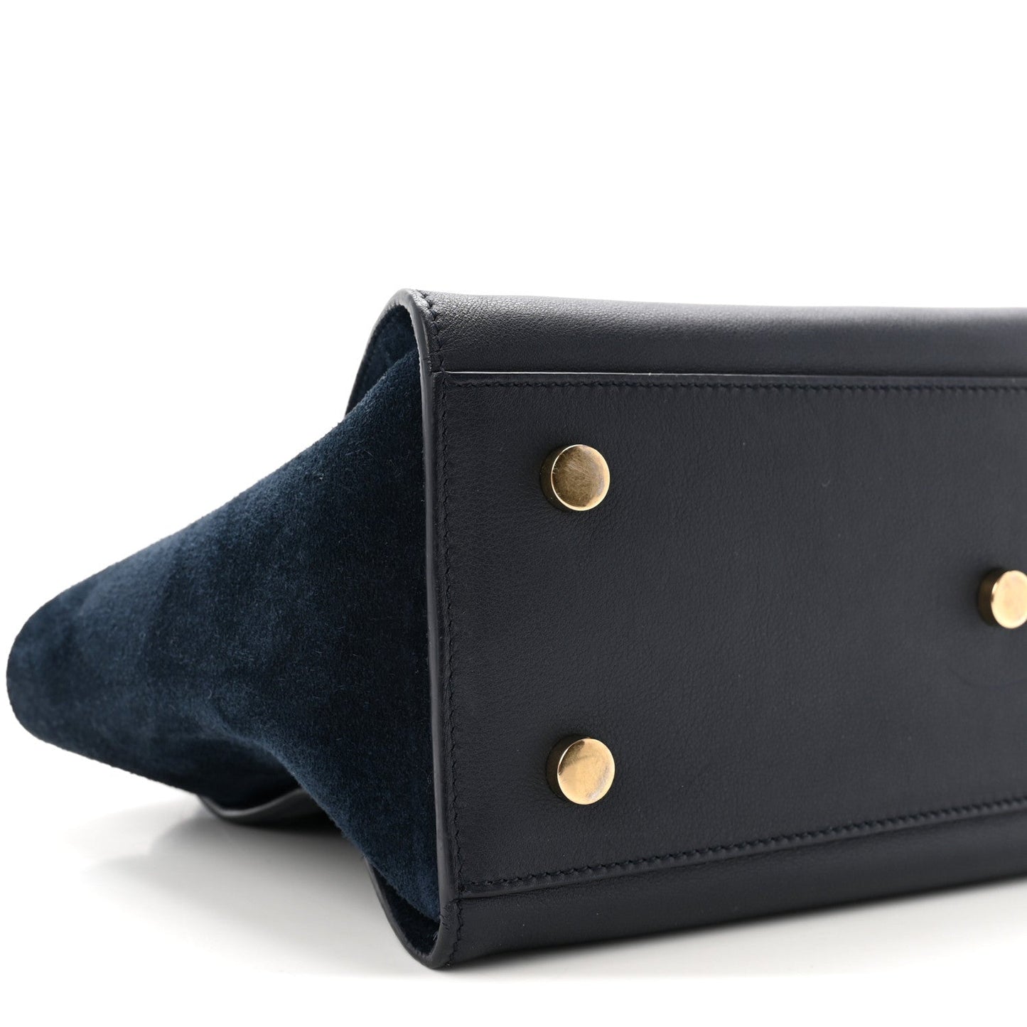 Calfskin Suede Small Monogram Downtown Cabas Navy Blue