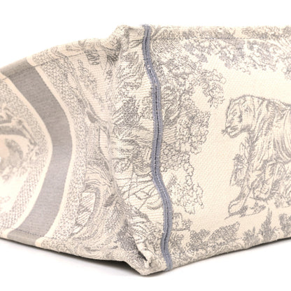 Canvas Embroidered Medium Dioriviera Toile De Jouy Book Tote Gray