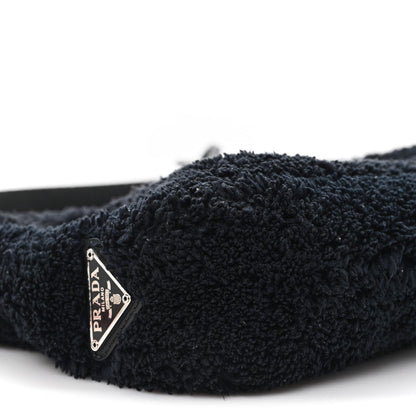 Terry Cloth Mini Re-Edition 2000 Bag Black White