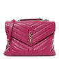 Calfskin Y Quilted Monogram Medium Loulou Chain Satchel Freesia