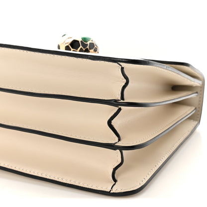 Calfskin Serpenti Forever Top Handle White