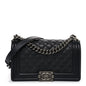 Caviar Quilted Medium Boy Flap Black