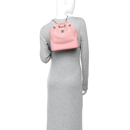 Snakeskin Small Gabrielle Backpack Light Pink