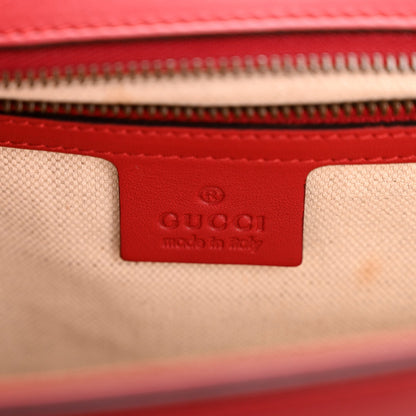 Calfskin Web Medium Peony Chain Shoulder Bag Red