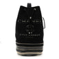 Striped Canvas Deauville Drawstring Backpack Black