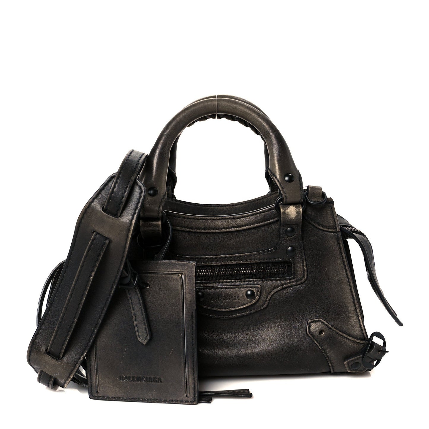 Used Calfskin Black Hardware Mini Neo Classic City Black