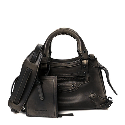 Used Calfskin Black Hardware Mini Neo Classic City Black