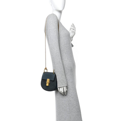 Suede Smooth Calfskin Mini Drew Shoulder Bag Cloudy Blue