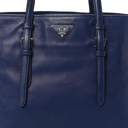 Saffiano Cuir Medium Double Handle Tote Bluette