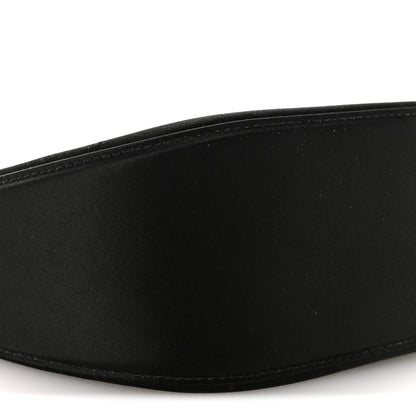 Satin Crystal Mini Vlogo Moon Bag Black