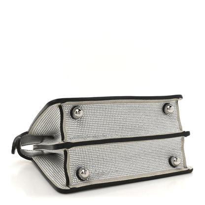 Crystal Vitello Laminato FF Petite Peekaboo I SEE U Satchel Crystal Argento