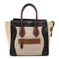 Canvas Smooth Calfskin Micro Tri-Color Luggage Natural Black Tan