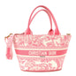 Canvas Embroidered Dioriviera Toile De Jouy Panier Chapeau Tote Peony Pink